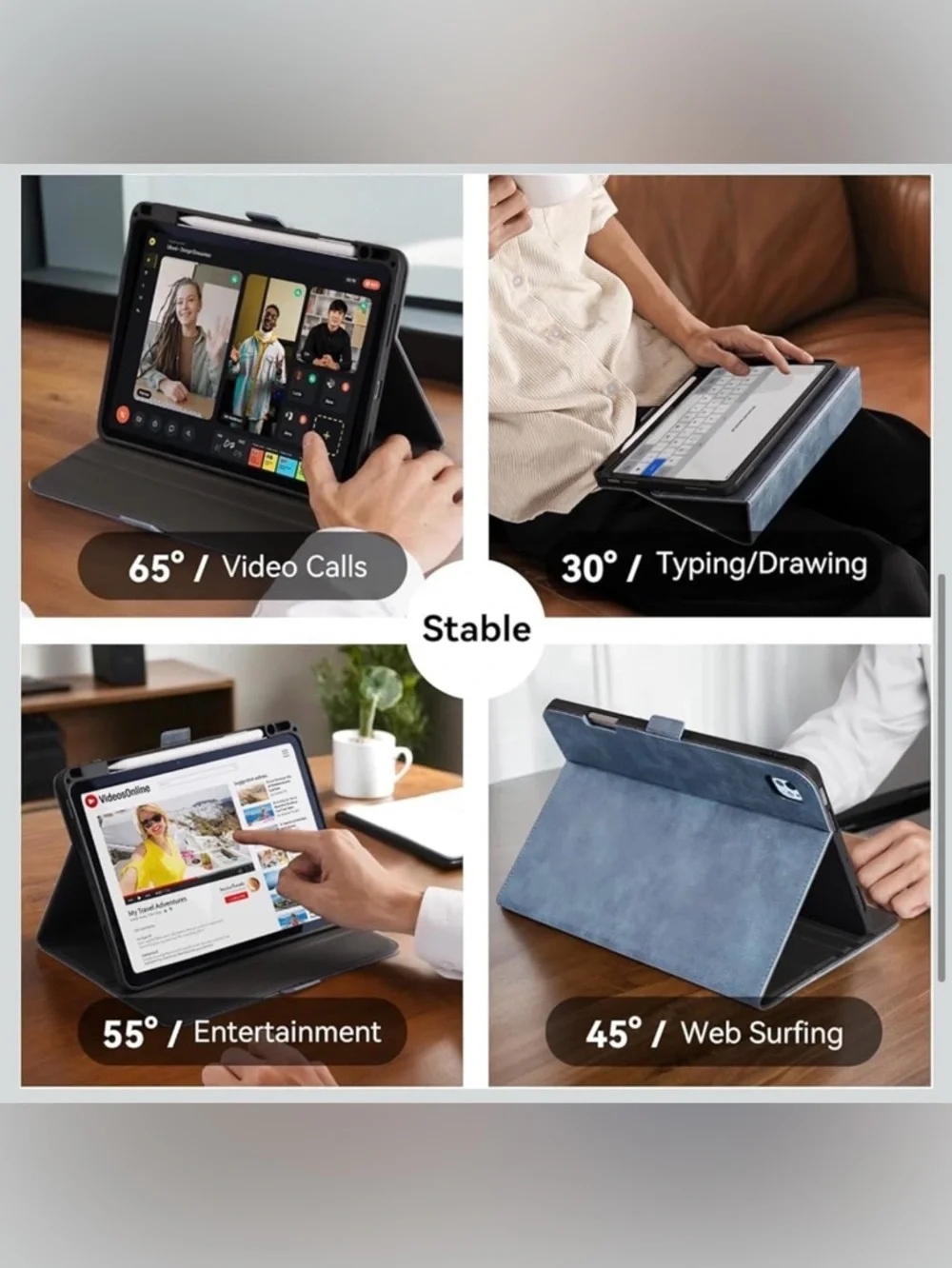 Handmade Case for iPad Pro 13 Inch (M5/M4) 2025/2024 with Pencil Holder Pocket
